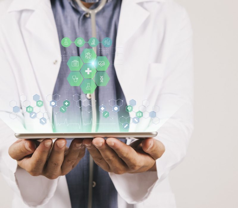 medical-banner-with-doctor-holding-tablet